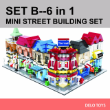mini street building blocks toys 6 in 1 set 